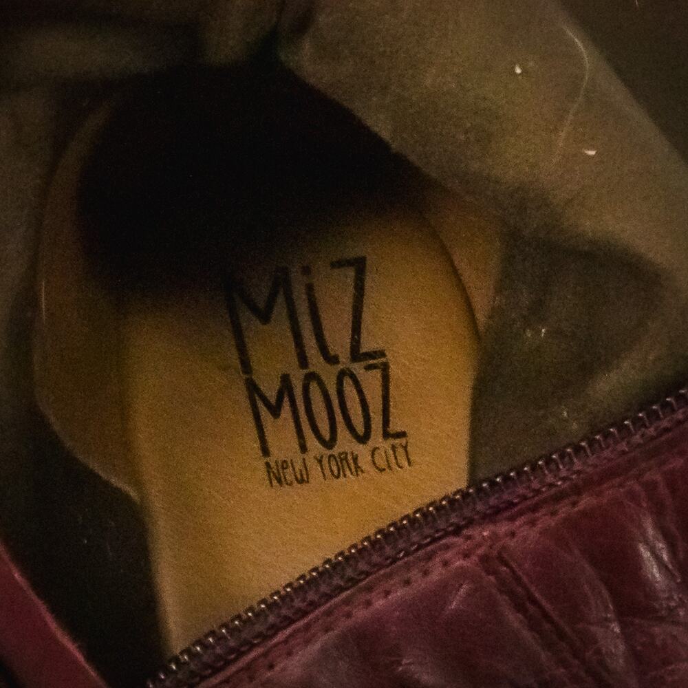Miz Mooz 40 Size 9-9.5 Pass Burgundy Leather Slouchy Side Zip Leather Mid-Calf B - Picture 7 of 8